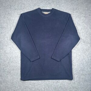 Woolrich Fleece Pullover Mens Large Navy Blue Original Outdoorwear Warm Cozy